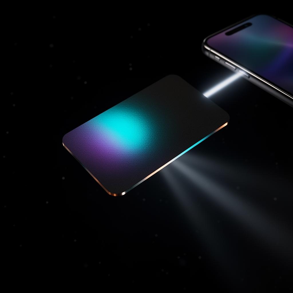 Tapline NFC card connecting with smartphone